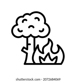 Wildfire Symbol, Line Stil Symbol Vektorgrafik, Geeignet für Website, mobile App, Druck, Präsentation, Infografik und jedes andere Projekt.