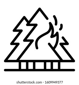 Wildfire icon. Outline wildfire vector icon for web design isolated on white background