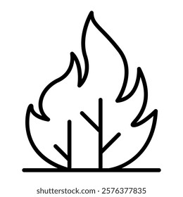 Wildfire icon in thin line style