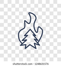 wildfire icon. Trendy linear wildfire logo concept on transparent background from Weather collection