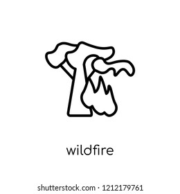 wildfire icon from Weather collection., editable outline stroke vector illustration