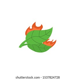 Wildfire, leaves, fire icon. Simple line, outline vector of wildfires icons for ui and ux, website or mobile application