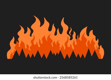 Wildfire is spreading. The fire is burning the forest. Save the earth. Environment disaster.