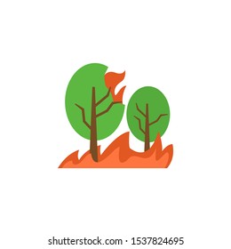 Wildfire, tree, fire icon. Simple line, outline vector of wildfires icons for ui and ux, website or mobile application