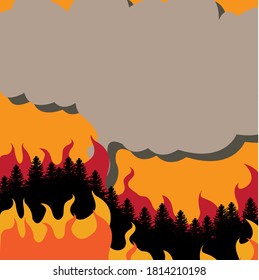 A Wildfire Vector Illustration to spread the awareness of the devastation of wildfires  