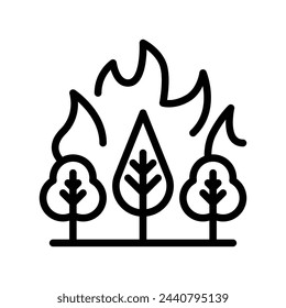 wildfire vector line icon symbol