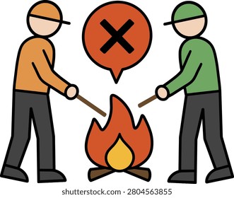 Wildfire Warning and Safety Icons Collection