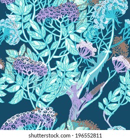 Wildflower background. Seamless vector floral pattern