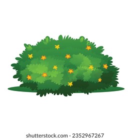 wildflower bush flat vector illustration logo icon clipart isolated on white background