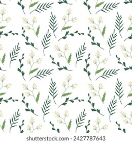 Wildblumen buntes Blumenmuster. Frühlingsfloral nahtloses Muster perfekt für Stoff, Tapete, Hintergrund usw