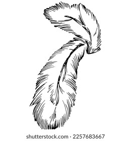 Wildflower fir-needle tree pattern in a one line style. Outline of the plant: Black and white engraved ink art needle. Sketch wild flower for background, texture, wrapper pattern, frame or border.