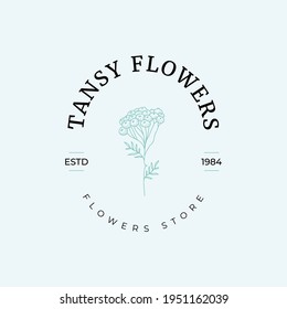 Wildflower Flowers Vector Signs or Logo Templates. Retro Floral Illustration with Classy Typography. Feminine Logo. Modern Logo Template for florist, photographer, fashion blogger, design studio.