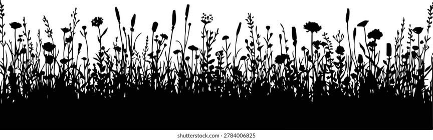 Wildflower grass silhouette vector art