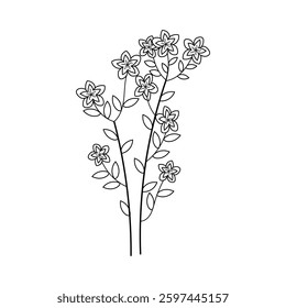 Wildflower icon vector. Flower illustration sign. Home decor symbol or logo.