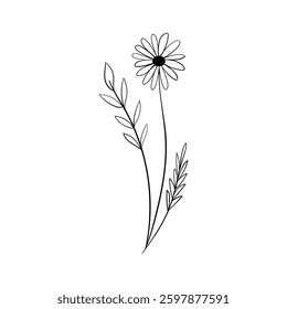 Wildflower icon vector. Flower illustration sign. Home decor symbol or logo.