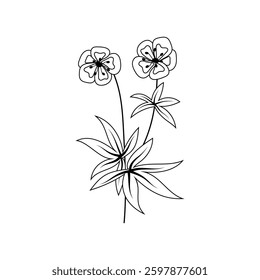 Wildflower icon vector. Flower illustration sign. Home decor symbol or logo.