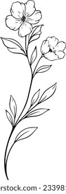 Wildflower line art design, Flowers line art