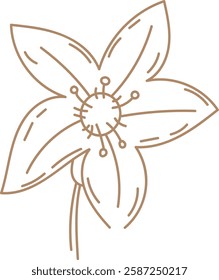Wildflower Line Hand Drawn Vector Illustration