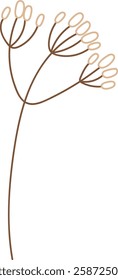 Wildflower Line Hand Drawn Vector Illustration