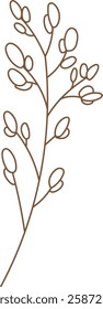 Wildflower Line Hand Drawn Vector Illustration