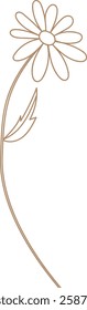 Wildflower Line Hand Drawn Vector Illustration