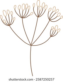 Wildflower Line Hand Drawn Vector Illustration