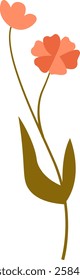 Wildflower On Stem Vector Illustration