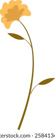 Wildflower On Stem Vector Illustration