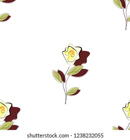 Wildflower peony flower seamless pattern isolated on nude background. Wild flower for background, texture, wrapper pattern, frame or border, invitation or textile.