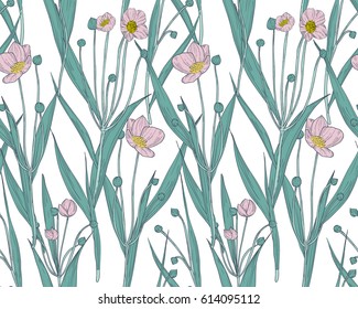 Wildflower seamless pattern