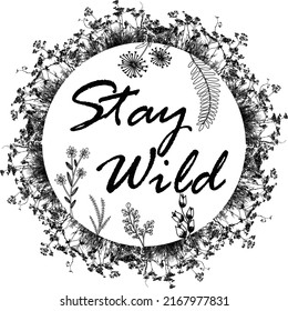 Wildflower silhouette graphics and text on a white background.