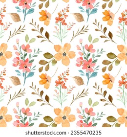 Wildflower watercolor seamless pattern for background, fabric, textile, fashion, wallpaper, wedding, banner, sticker, decoration etc.