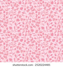 Wildflower Whimsy seamless vector pattern.