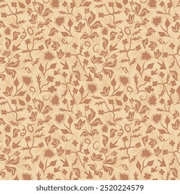 Wildflower Whimsy seamless vector pattern.