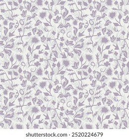 Wildflower Whimsy seamless vector pattern.