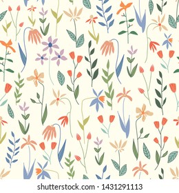 Wildflowers in the air Periwinkle pattern