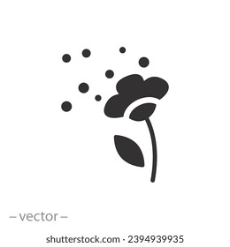 wildflowers blooming icon, pollen allergy, allergic reaction, flat symbol - editable stroke vector illustration