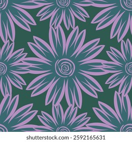 Wildflowers in brown tones Hand drawn gray, seamless, on a light blue-gray background. Designed for fabric, fashion, textiles, wallpaper, gift wrap.