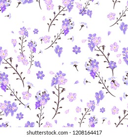 Wildflowers cute flowers, summer pattern