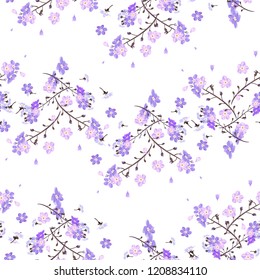 Wildflowers cute flowers, summer pattern
