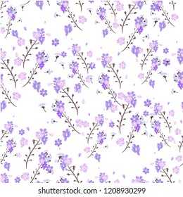Wildflowers cute flowers, summer pattern