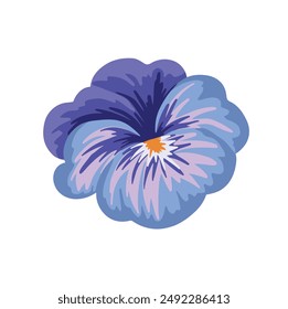 wildflowers decoration stylized bright lilac pansies, vector illustration