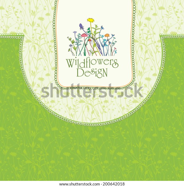 Wildflowers Design Seamless Green Field Wild Stock Vector (Royalty Free