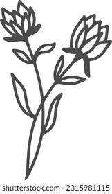 wildflowers, flowers, outline, illustrations, floral, design, vector