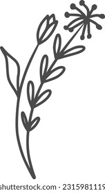 wildflowers, flowers, outline, illustrations, floral, design, vector