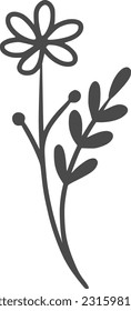 wildflowers, flowers, outline, illustrations, floral, design, vector