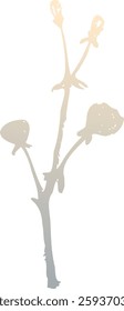 Wildflowers Gradient Silhouette Vector Illustration