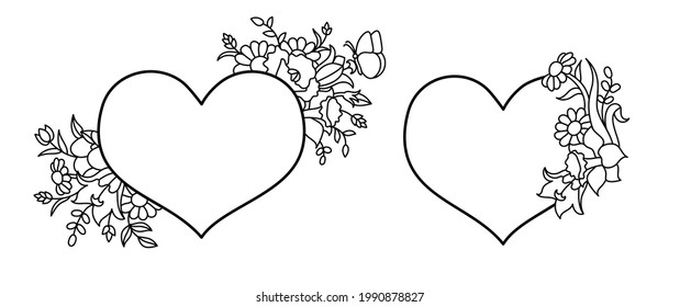 Wildflowers in a hand drawn line art style.