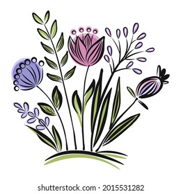 Wildflowers lavender poppy summer bouquet