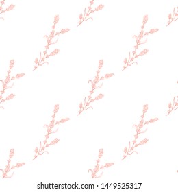 Wildflowers pattern handcrafted artsy lavender surface design